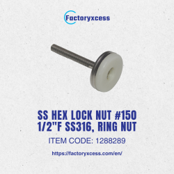 SS HEX LOCK NUT 150 1/2"F SS316, RING NUT