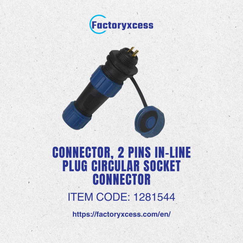 CONNECTOR, 2 PINS IN-LINE PLUG CIRCULAR SOCKET CONNECTOR