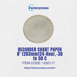 RECORDER CHART PAPER - 8' (203mm)24-Hour,-30 to 50 C