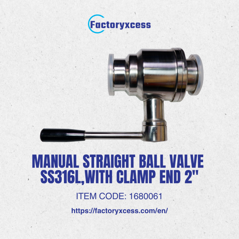 MANUAL STRAIGHT BALL VALVE SS316L,WITH CLAMP END 2"