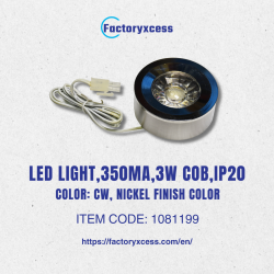 LED LIGHT, 350MA, 3W COB, IP20, COLOR: CW, NICKEL FINISH COLOR